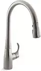 596-VS Simplice Pull down Kitchen Faucet, 3-Spray Faucet, Kitchen Sink Faucet wi