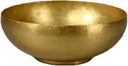Serene Spaces Living Antique Brass Decorative Bowl, Metal Fruit Basket, for Floating Candles, Flowers, Potpourri, Catchall for Entryway, Dining Table Centerpiece, Home Décor, 4.75" Tall & 12" Diameter