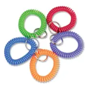 CONTROLTEK 565104 Wrist Key Coil Key Organizers - Bl/Grn/Or/Prpl/Red (10/PK) New