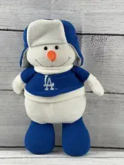 Los Angeles Dodgers The Memory Company Plush Snowman Beaded Feet 17” MLB. NWOT!