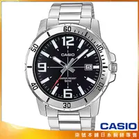 在飛比找蝦皮購物優惠-【柒號本舖】CASIO卡西歐運動鋼帶錶-黑 / MTP-VD
