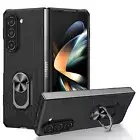 Rugged Case for Samsung Galaxy Z Fold 6 5 4 3 Metal Ring Holder Magnetic Cover