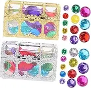 KONTONTY 1Set Plastic Diamond Gems Diving Gems Pool Jewelry Playset Treasure Gemstones with Treasure Boxes for Pool Fun and