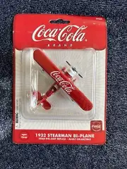 Coca Cola 1932 Stearman Bi-Plane Die Cast Replica Coke Collectible Gearbox Toys