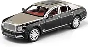 Decorative Car Model 1:24 for Mulsanne Diecast Metal Alloy Display Car Model Living Room Decoration Perfect for Gifting(Gold)