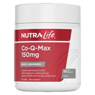 [Nutra-Liife] Nutralife Co-Q-Max CoQ10 150mg 60 Capsules Heart Health