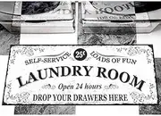 Benissimo 24"x56" Large Size Laundry Room Rug, 85% Cotton, Non-Slip Funny Laundry Mats, Machine Washable, Runner Floor Mat for Washroom, Bathroom, Self Service-Load of Fun-Open 24 Hours