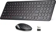 Wireless Backlit Keyboard and Mouse Combo, 2.4G Rechargeable Ultra Slim Silent K