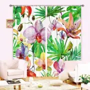 Flowers Honey Gatherers 3D Blockout Photo Print Curtain Fabric Curtains Window