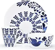 [Noritake] Sandefjord 4-Piece Place Dinnerware Setting in Blue/White