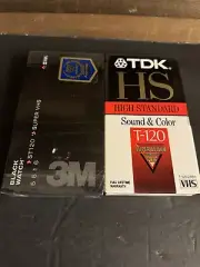 VHS Video Tapes TDK HS Premium Quality T120 And Black Watch VHS Tape