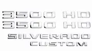 Set Fits 2019-23 Silverado 3500HD Custom Emblem Silver Letter Badge