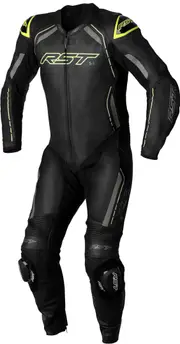 RST S1 1-Piece Motorcycle Leather Suit, black-yellow, Size 3XL for Men Black Yellow