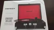 crosley portable turntable/record player, built in bluetooth speakers.