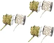 Cabilock 3sets Simulation Rattan Leaves Natural Fake Vines Greenery Outdoor Burlap Brown Sisal Christmas Item Faux Jute Twine Leaf Thick Wrapping Ferns Garlands Wedding Decor 2rolls*3