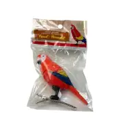 Greenbrier Motion Activated Bird Ornament 3” Parrot Clip On Chirping Sound NEW