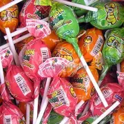 200 Sour Lollipops Bubble Gum Center Candy Pops Candies FREE SHIP 48 STATES