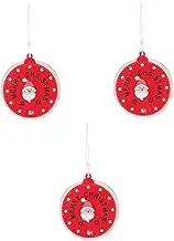 NOLITOY 3pcs Christmas Pendant Old Man Snowman Deer 24 Days Countdown Decoration Xmas Christmas Party Hanging Decoration Christmas Tree Decor Advent Calendars Christmas Decorations Wood