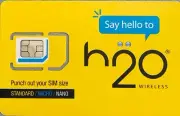 H2O PREPAID SIM CARD UNLIMITED TALK, TEXT & 18GB DATA_90 DAYS
