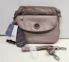 Baggallini Calais Crossbody Bag Pink Blush Shimmer RFID Travel Organizer NWT