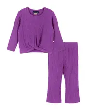Andy & Evan Tie-Front Shirt & Pant Set