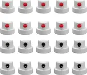 20 Pack Flat Jet Spray Paint Caps -Graffiti Car Spray Paint Accessory Supplies for Graffiti,Calligraphy & Art, Compatible with Spray Cans, Red & Black Tips, Durable Paint Can Nozzles for Artists