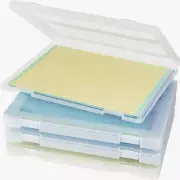 4 Pack 9.5" x 12.5" Portable Project Case Container Clear Stackable Snap