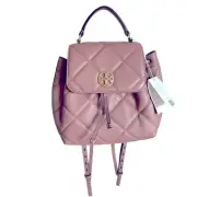 NWT Tory Burch Willa Soft Quilt Backpack Roasted Almond Gold