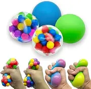 Eutreec Stress Ball Toys Color Changing + DNA Colorful Beads Stress Ball Bundle - Sensory Squeeze Toys Squishy Balls for Teens Kids and Adults Stress Relief Balls for Easter Stocking Party Bundle