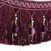 Tassel Fringe Trim, 12 Yards Curtain Decorative Braid Beaded Pendant Tassel Fringe Trim for Sewing Crafts Home Decor DIY Party Hanging(Dark Purple)