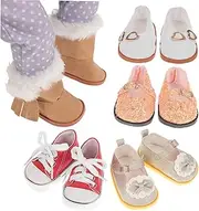 LRXIYODE Doll Toy Shoes 5 Pairs of Boys' Shoes Doll Decorative Boots Fashionable and Canvas Boots