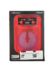 2Boom Zoom Portable Sound on the Go Wireless Bluetooth Speaker, Red