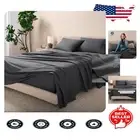 Machine Washable Hypoallergenic Flannel Sheets - 4 Piece Queen Set, Grey