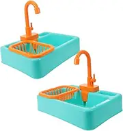 TOYANDONA 2pcs Vegetable Basin Bird Bathing Tub Parrot Fountain Bath Bird Bathing Supplies Bird Cage Bath Tub Bird Bathtub Parakeet Bathing Tub Bird Bath Bowl Light Green Plastic