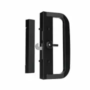 Rolltrak Black Sliding Patio Non Keyed Door Lock With Keeper And Outer Pull