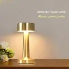 LED Iron Desk Lamp Touch Dimming Table Bedside Night Light Bedroom Rechargeable