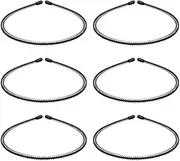6 PCS Metal Hair Hoop Hair Band Unisex Headband Metal Black Spring Men Wave Headband Non Slip Hair Band For Women Men Outdoors Sports Exercise