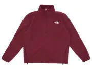 The North Face V4820 Mens Red Large Quarter Zip Fleece Sweatshirt Size L