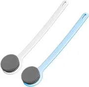 OSOLADY 2Pcs Soft Bristle Bath Brush with Long Handle for Back Cleaning Bathing Accessory for Shower Travel Home Use Comfortable Skin Care Experience
