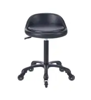 Rolling Salon Stool Chair with Back Support Hydaulic Height Adjustable on Swi...