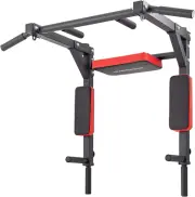 Pull up Bar and Dip Station by Heavy Duty Wall Mounted Multi Grip Chip up Bar a