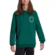 Adidas Originals Essential Hoodie Men’s Green Fleece Pullover Sweatshirt #491