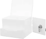 Homoyoyo Acrylic Donation Box With Lock and Sign Holder - Suggestion, Complaint Letter, Public Ballot, Voting Container for Fundraising