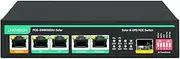 LINOVISION Solar PoE Switch With Built-in Charge Controller, Battery Management and External DC Charging, Non-Stop UPS Power for Up to 5 Cameras and 24V Devices