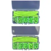 170 Pcs/Box Glow Fishing Assorted Oval Shape Beads Night Luminous Tube Tackle