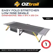 Oztrail Easy Fold Stretcher Low Rise Single Outdoor Sleep Gear Portable Bed Cot