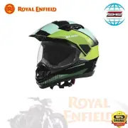 Genuine Royal Enfield Escapade Chequer Offroad Riding Helmet Light Green