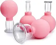 4 Pcs Vacuum Cupping Massage Cupping Skin Lifting Tool Anti Cellulite Suction Cup Rubber Massage Body Cups for Face Facial