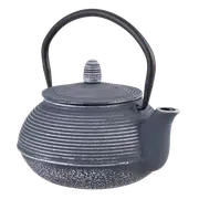 Teaology Cast Iron Teapot - Linear Blue Silver 600ml
