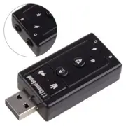 External USB Sound Card Dual Virtual 7.1 Channel 3D Adapter for Desktop